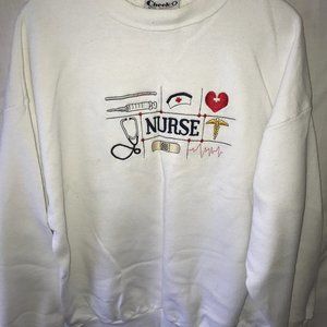 Nurse Cheek-o Vintage Sportswear Sweatshirt white